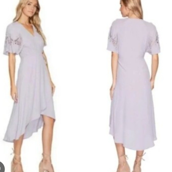 Anthropologie Dresses & Skirts - Anthropologie Astr Women’s Lavender Flutter Sleeve Crochet Dress Size S